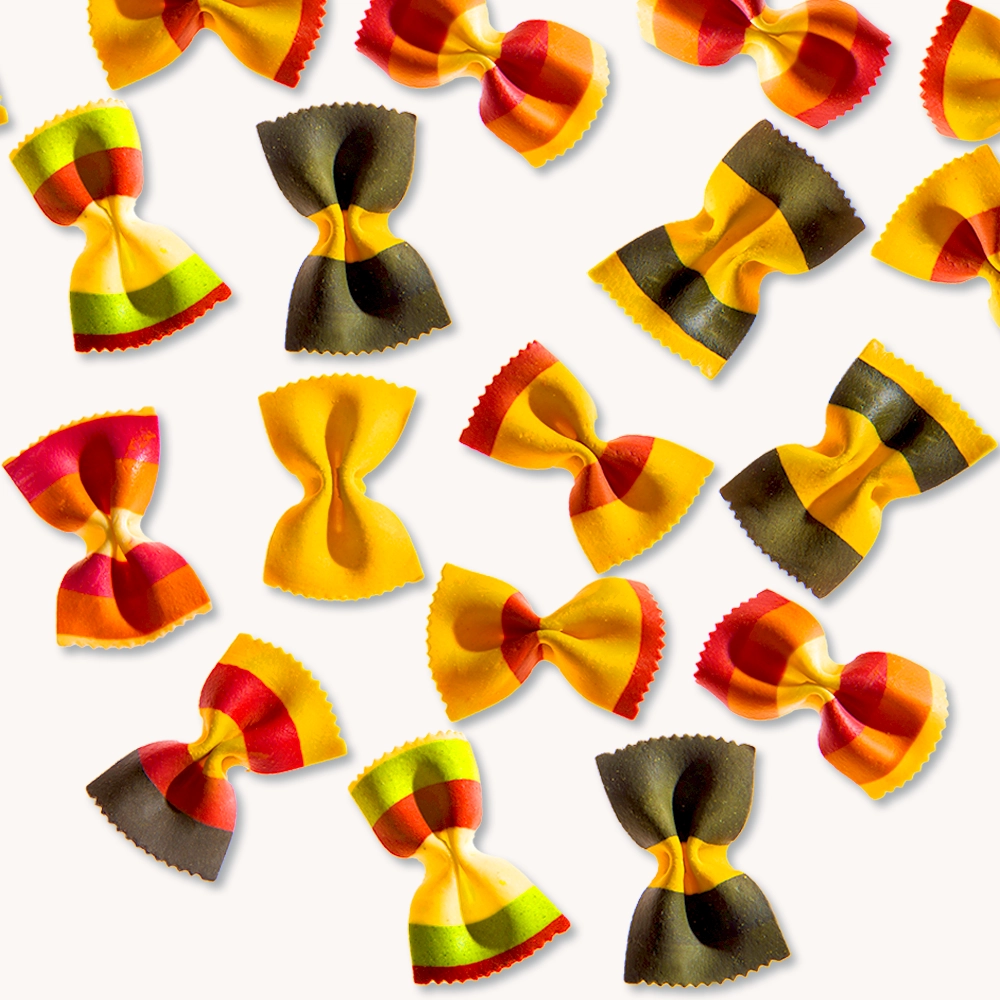 farfalle multisapori pasta-colorata